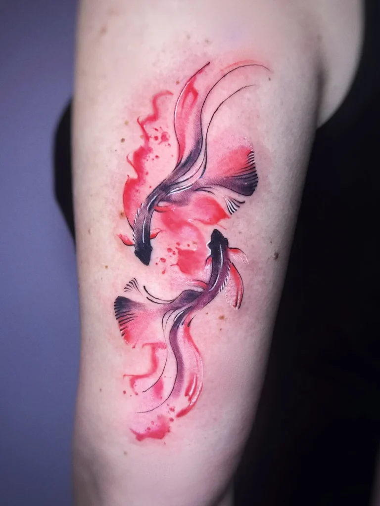 Tatuaż damski zodiakalny ryby warszawa