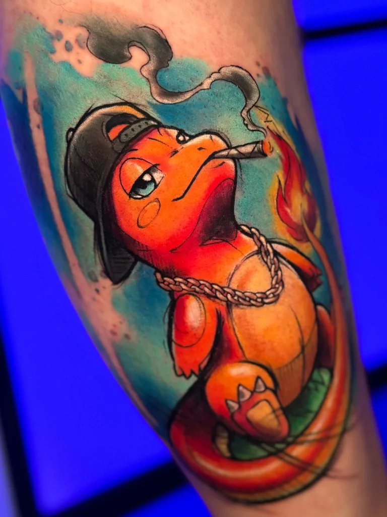 Tatuaż pokemon charmander warszawa